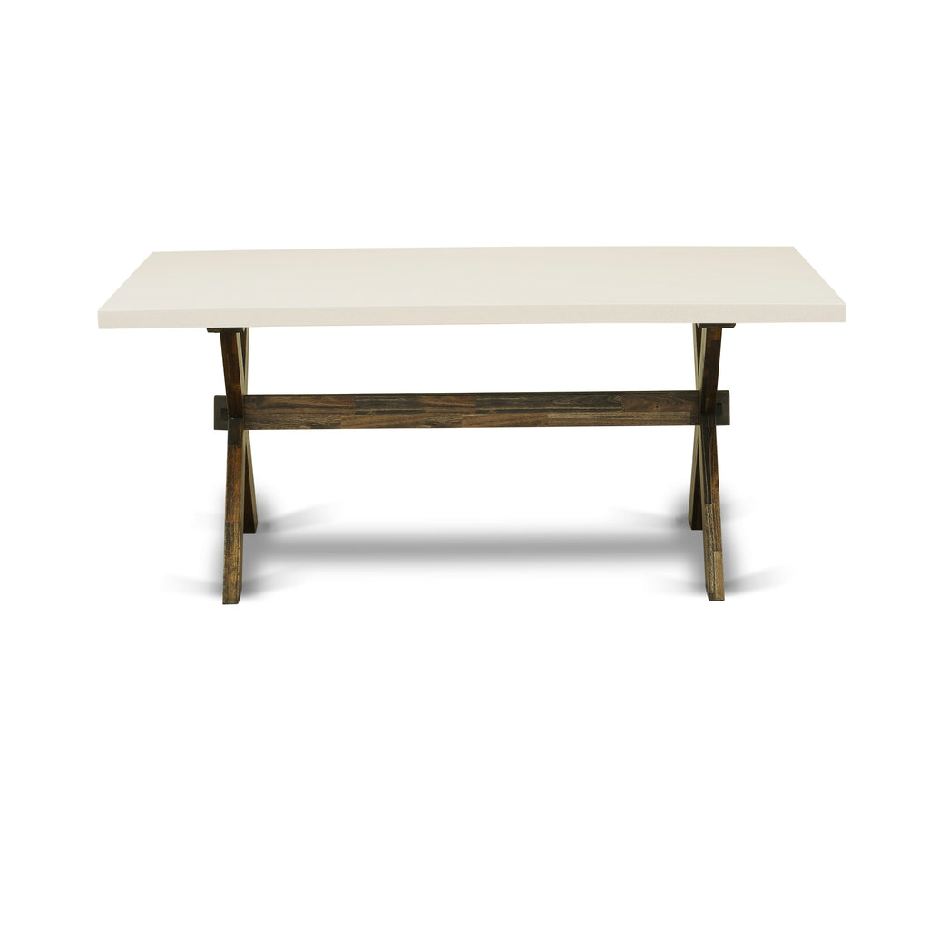 XTY80 Elegant Rectangle Dining Table with Unique Leg Design, 40x72 Inches - Chic Multi-Color Modern Statement Piece