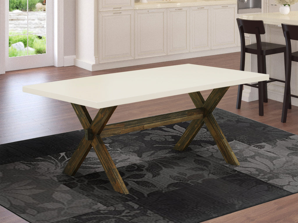 9 Piece Dining Set X727VQDQ8-K with Rectangle Table on X-Legs and 8 Parson Chairs in Multi-Color
