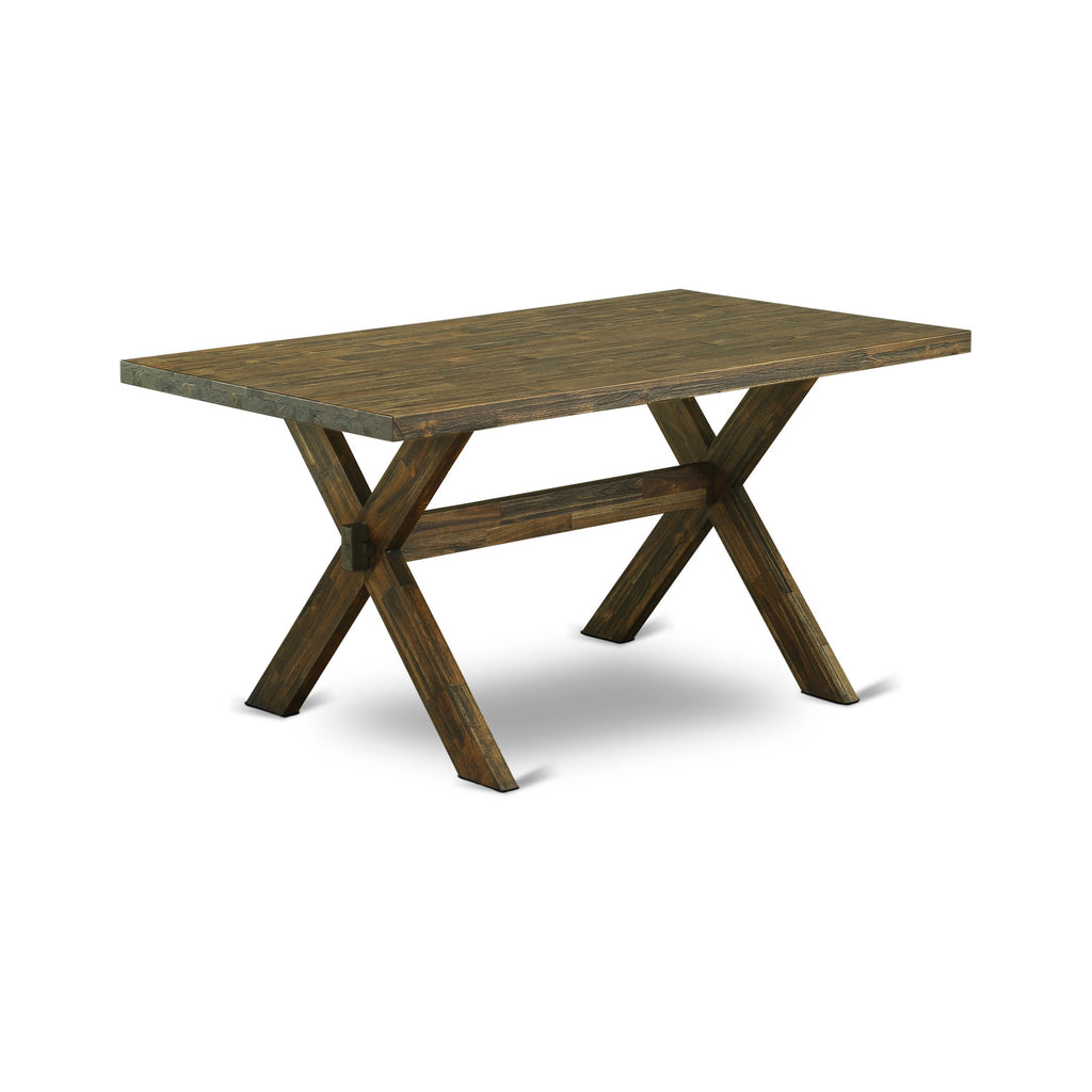 X776ADWX4-Z Elegant 5-Piece Dining Ensemble with Rectangular Table and Parson Chairs in Light Sable Fabric, Multi-Color