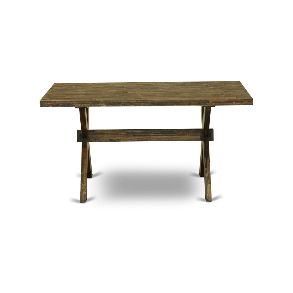 X776F17IA-6 Dining Ensemble 5-Piece Table Set with Rectangle Top & 4 Khaki Parson Chairs