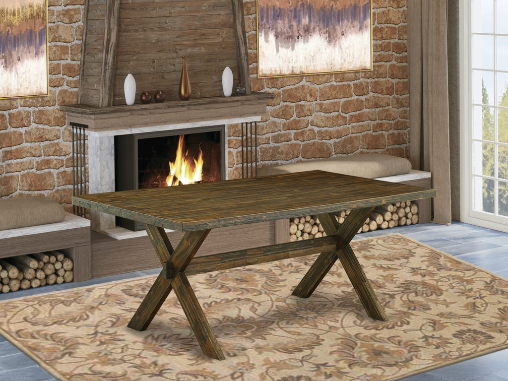 XT6WB X-Design Mid-Century Rectangle Dining Table with Stylish Legs, Multi-Color, 40x72 Inch