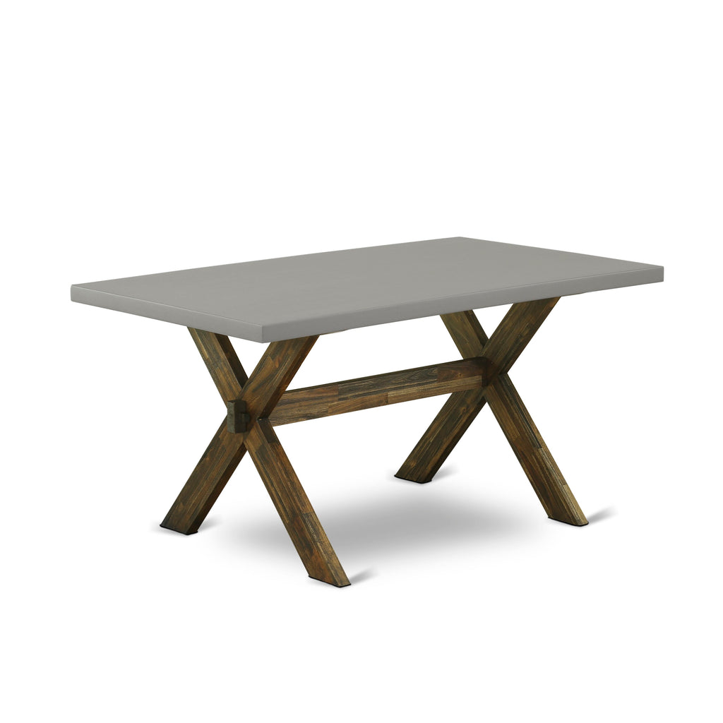 X796S9PMN-T 6-Piece Dining Ensemble with Rectangular Table, X-Base, 4 Limelight Linen Parsons Chairs, Bench, 36x60 Multi-Color