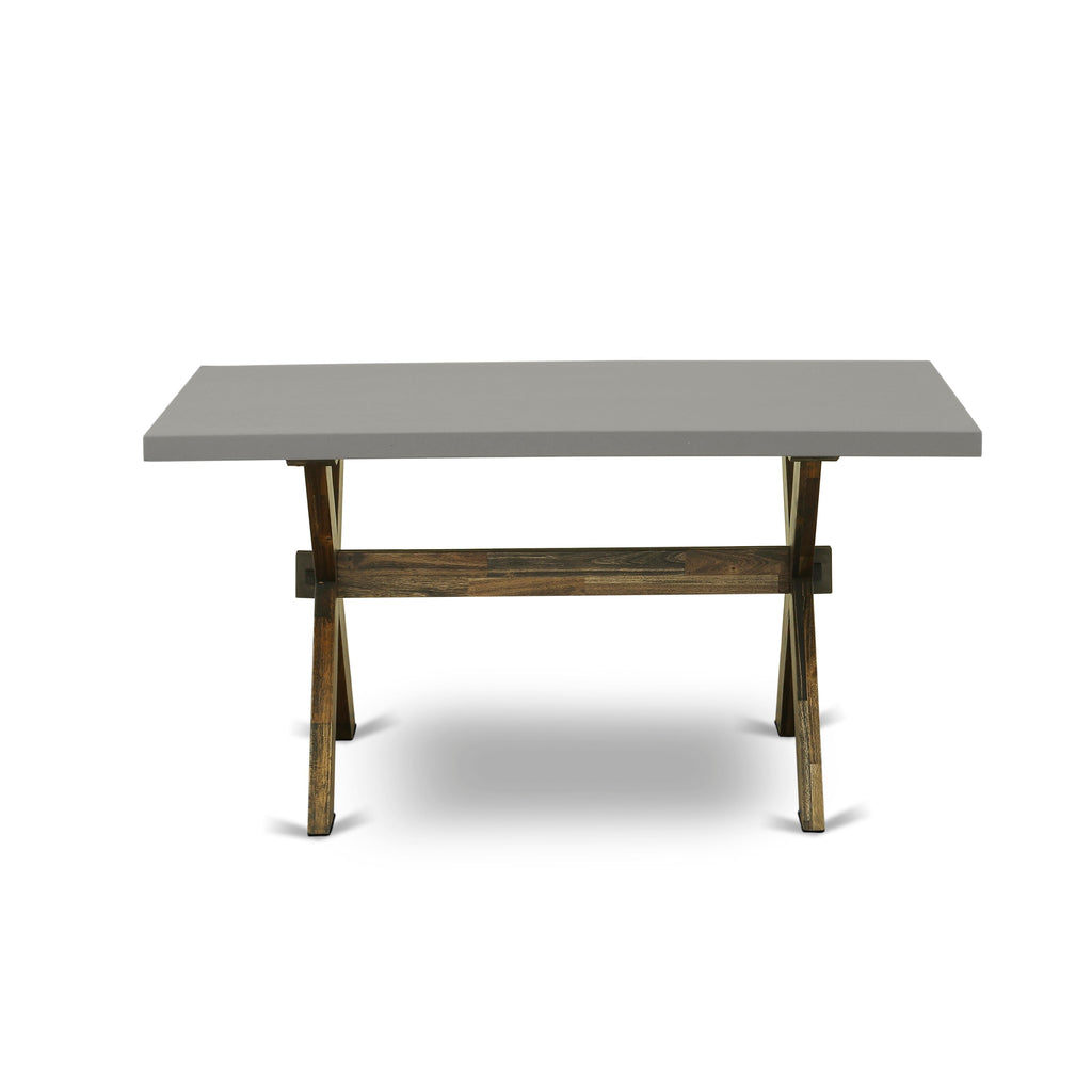 X796S9PMN-T 6-Piece Dining Ensemble with Rectangular Table, X-Base, 4 Limelight Linen Parsons Chairs, Bench, 36x60 Multi-Color