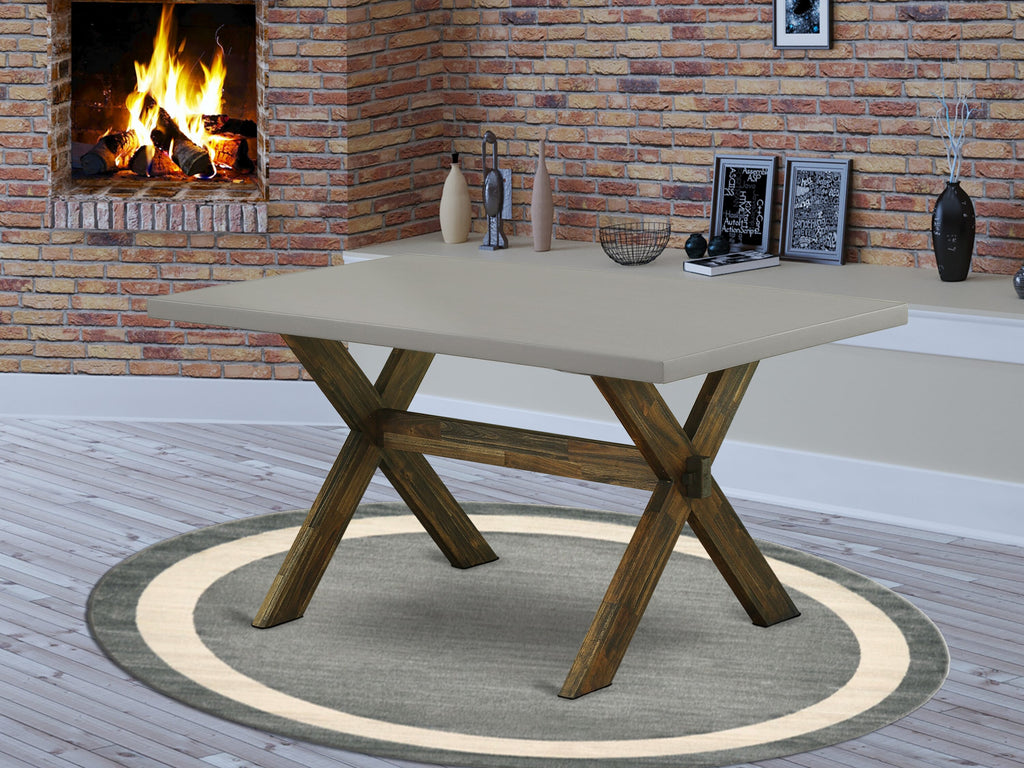 Rectangle Solid Wood Dining Table with XTC3D X-Style Legs and Multi-Color Finish, 36x60