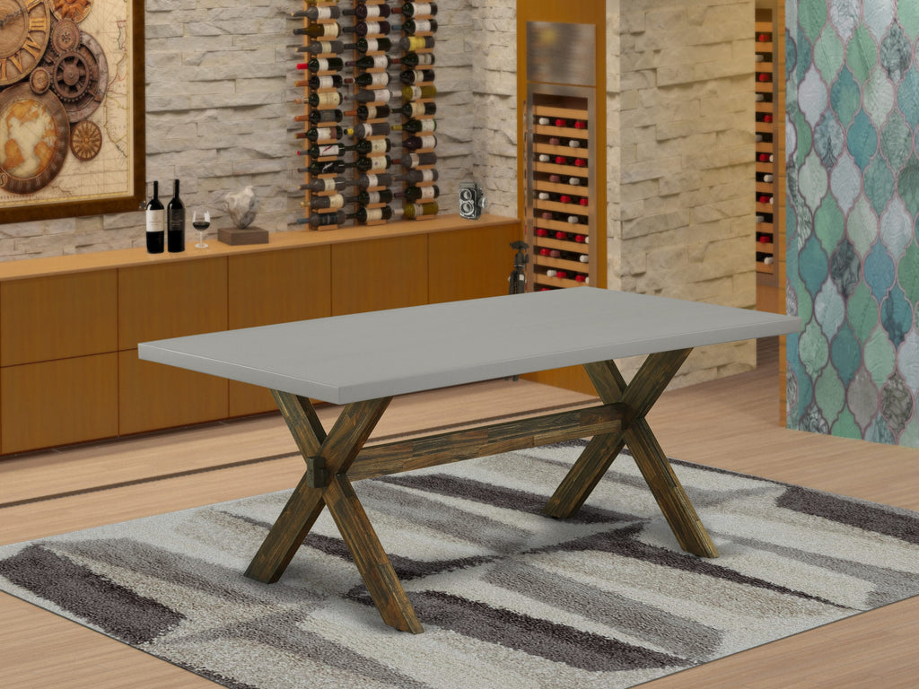 XTPNJ Chic Dining Room Rectangle Table with Multi-Hued Finish and Elegant Legs, Roomy 40x72 Inch Design