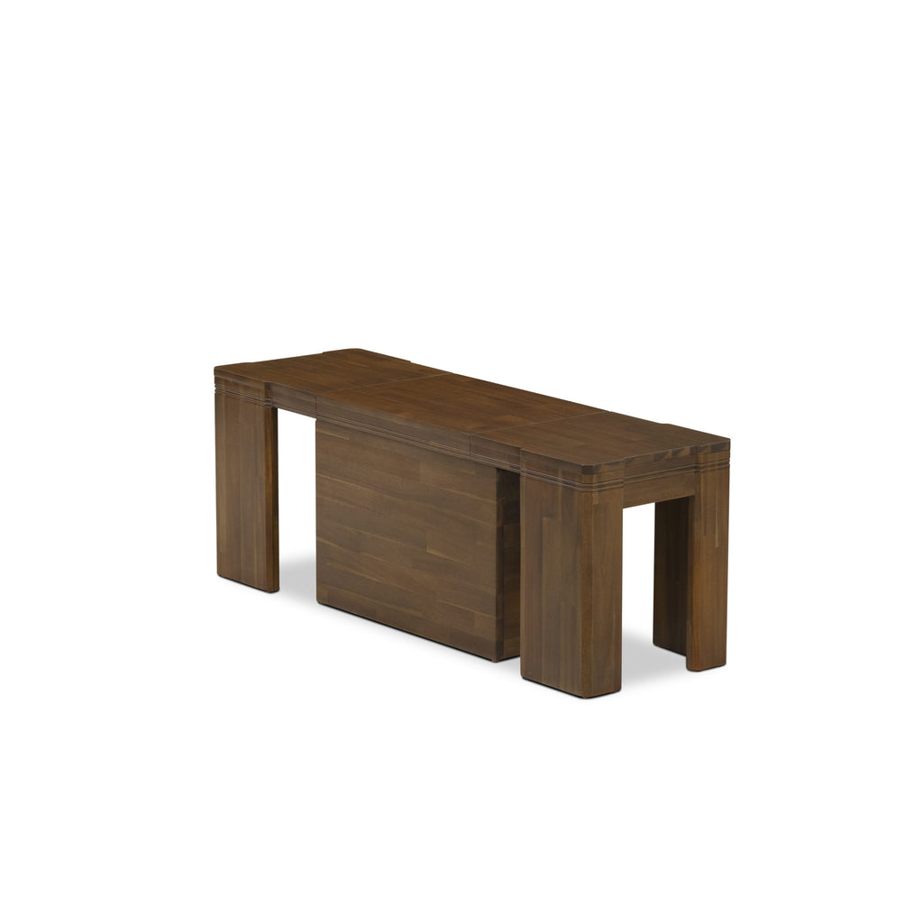 X0000-17G-SM Sophisticated 4-Piece Dining Ensemble with Extendable Tables and Stylish Seating in Timeless Walnut