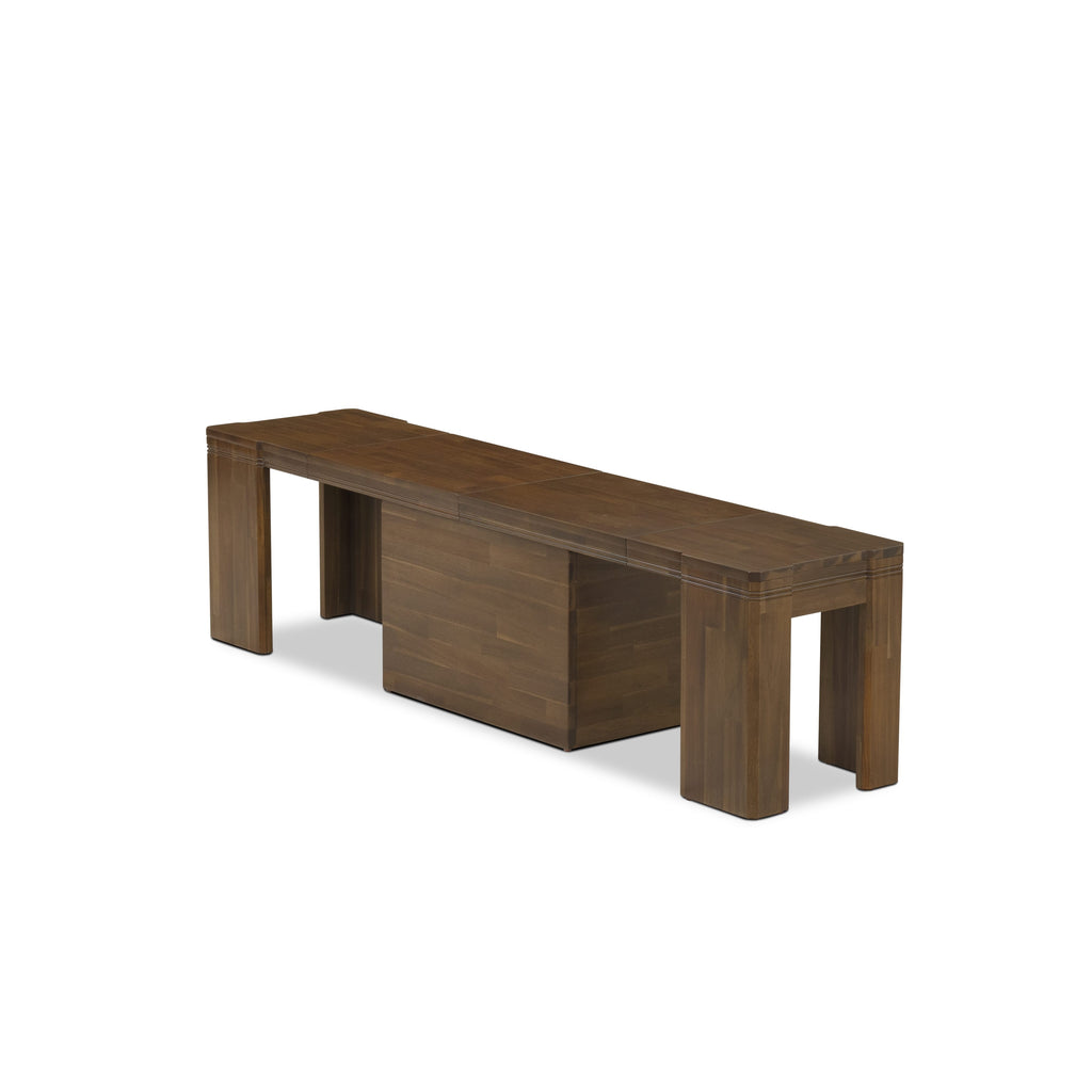 X0000-17G-SM Sophisticated 4-Piece Dining Ensemble with Extendable Tables and Stylish Seating in Timeless Walnut