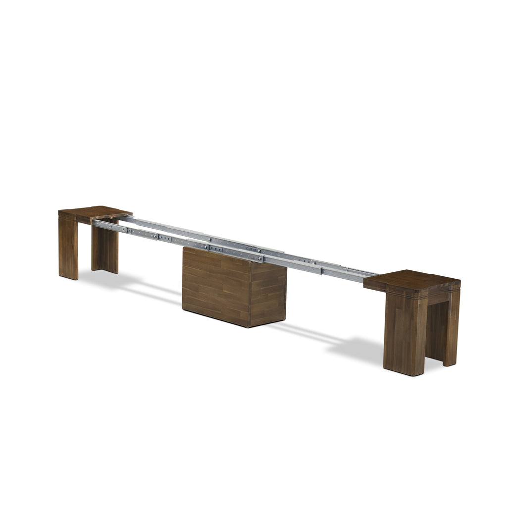 X0000-17G-SM Sophisticated 4-Piece Dining Ensemble with Extendable Tables and Stylish Seating in Timeless Walnut