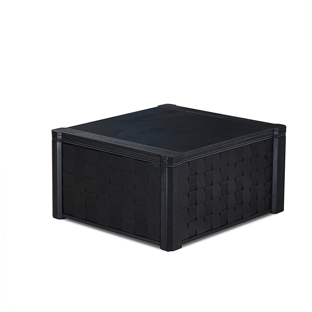 X02AB-VYS-Q6 5-Pc Dining Table Ensemble Chic Dining Setup with Rectangular Table, Benches & Black Chairs