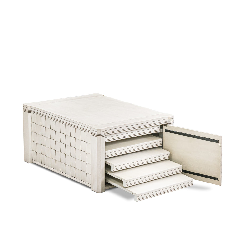 X12X2-KLW-I2 Stylish Dining Ensemble with Table, Coffee Table, and Chairs in Antique White (14 Pc Set)