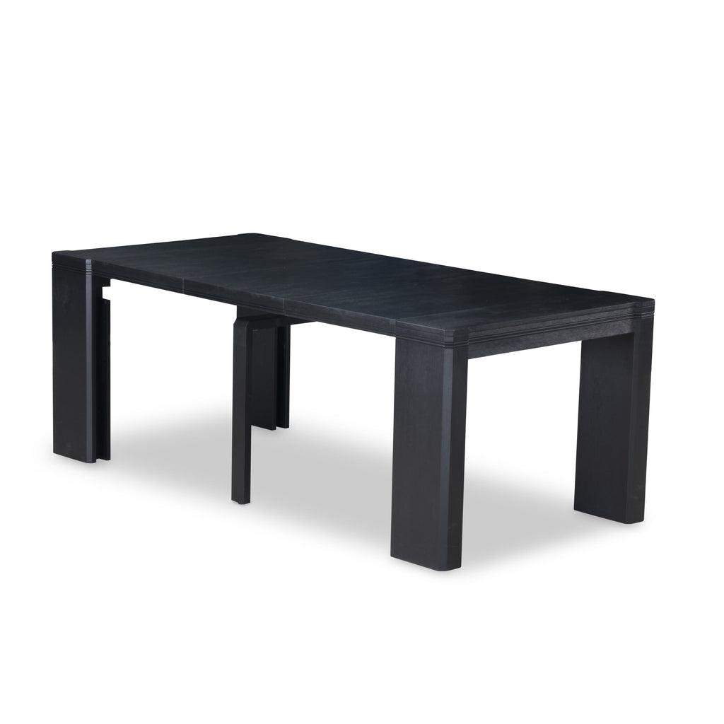 X02MZ-9V2-LC Premium 7-Piece Dining Set with Rectangular Coffee Table, Benches & Fabric Chairs in Black