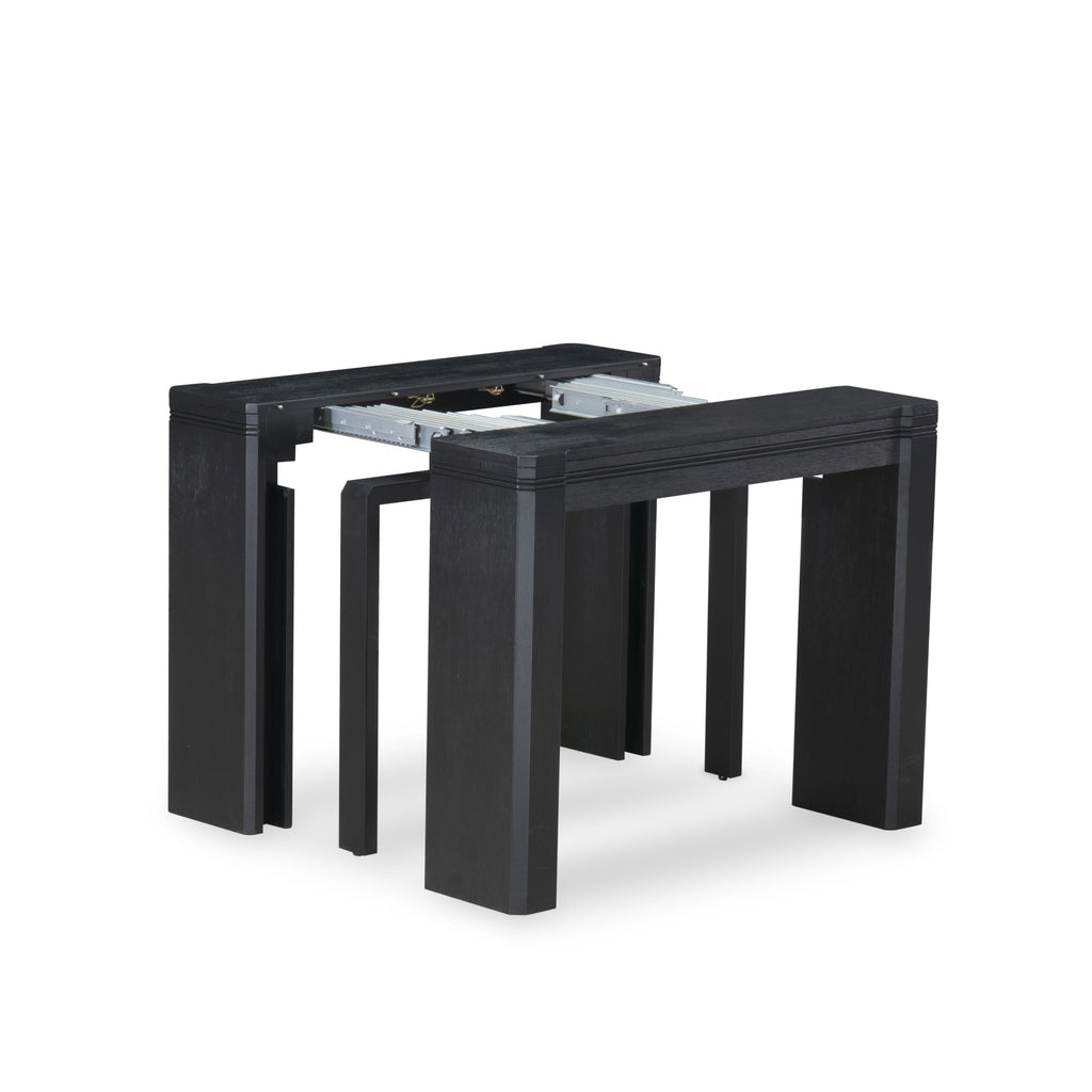 X02DA-80X-UV 6-Piece Dining Ensemble Rectangular Table, Coffee Table, Two Benches, and Two Willow Green Leather-Look Chairs