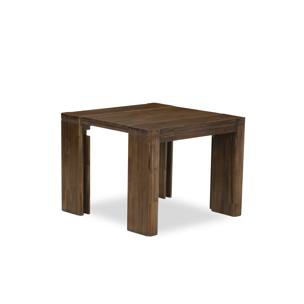 X0000-17G-SM Sophisticated 4-Piece Dining Ensemble with Extendable Tables and Stylish Seating in Timeless Walnut