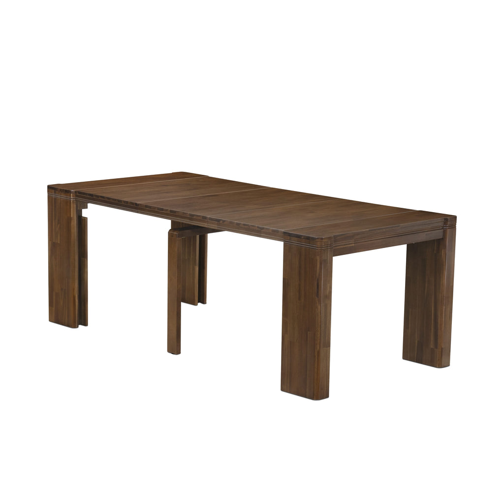 Exclusive Dining Ensemble X02DA-PR1-2P 6-Pc Dining Set with Extending Table, Coffee Table, 2 Chairs & 2 Benches, Antique Walnut