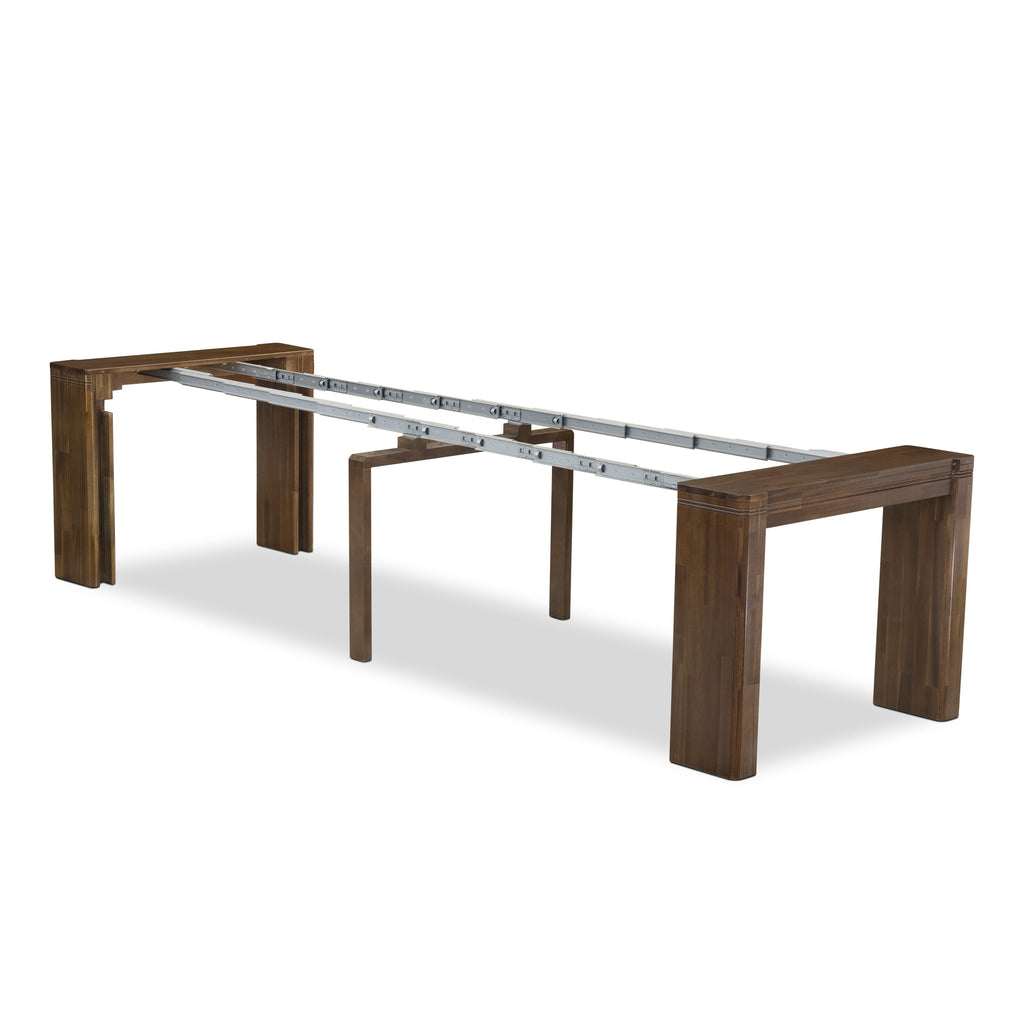X0000-17G-SM Sophisticated 4-Piece Dining Ensemble with Extendable Tables and Stylish Seating in Timeless Walnut