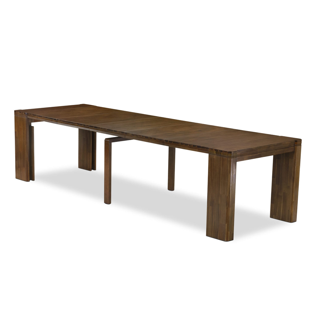 Exclusive Dining Ensemble X02DA-PR1-2P 6-Pc Dining Set with Extending Table, Coffee Table, 2 Chairs & 2 Benches, Antique Walnut