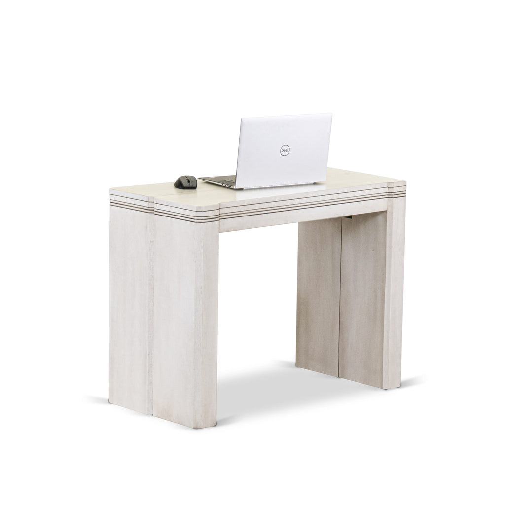 Revamped X02X1-64H-DX 5-Piece Dining Ensemble Extendable Rectangular Table, Chairs & Benches in Antique White