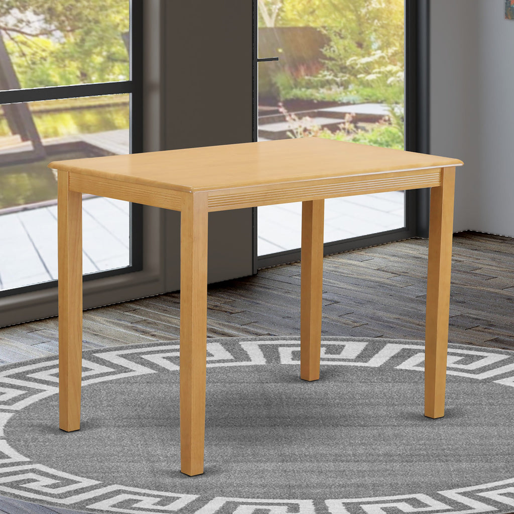 YAM-OVR-M Contemporary Rectangular Dining Table, Oak Finish, 30x48 - Brown Counter-Height Elegance