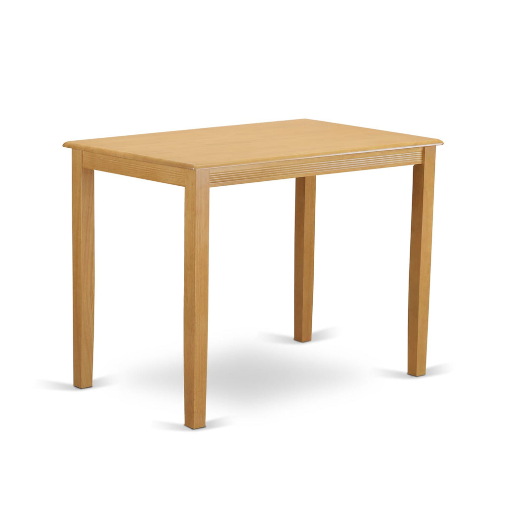 YAM-OVR-M Contemporary Rectangular Dining Table, Oak Finish, 30x48 - Brown Counter-Height Elegance